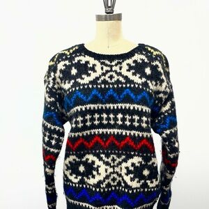 Vintage Claiborne Multicolor Patterned Sweater